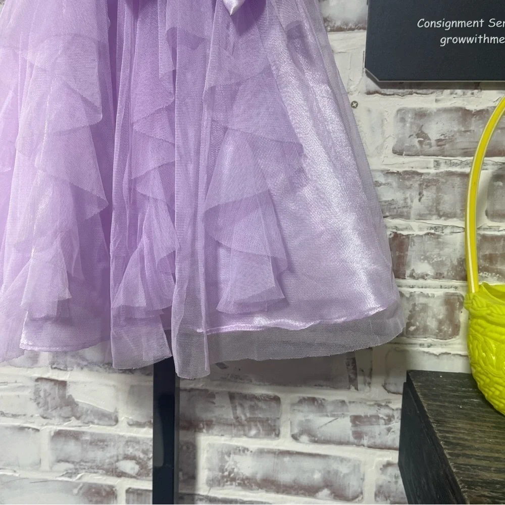 Jona Michelle Purple and White Formal Dress with Bow